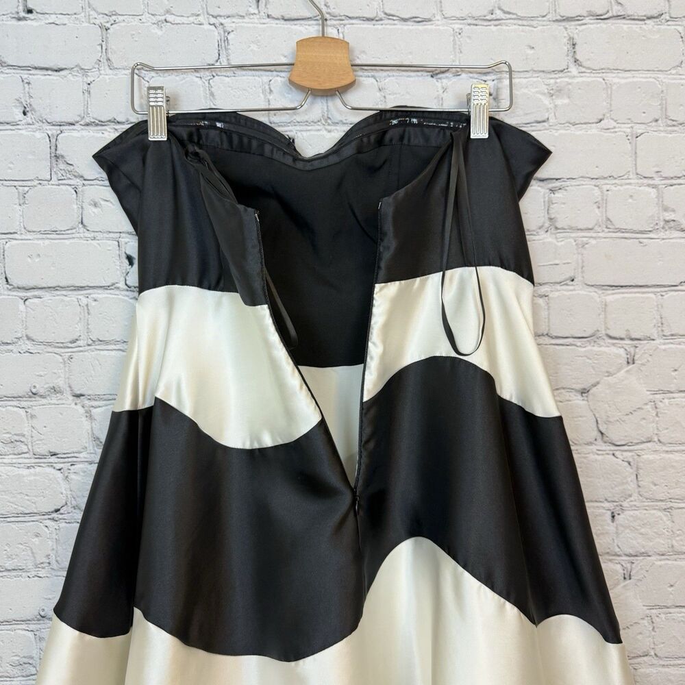 Anthropologie Hutch Strapless Maxi Dress Formal Gown Black White Colorblock 8 - Picture 11 of 16